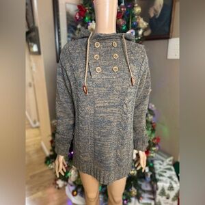 Coofa Knit Sweater with Button Detail size M